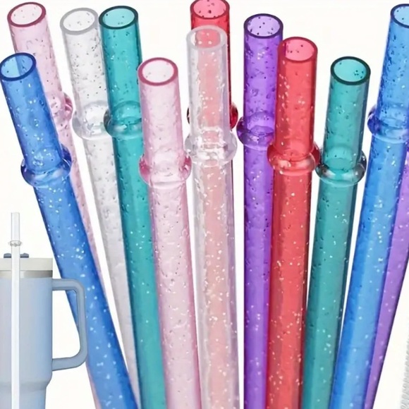 NIP Set of 12 of Colorful Plastic Replacement Straws for 20oz or 30oz Tu… - Picture 2 of 6